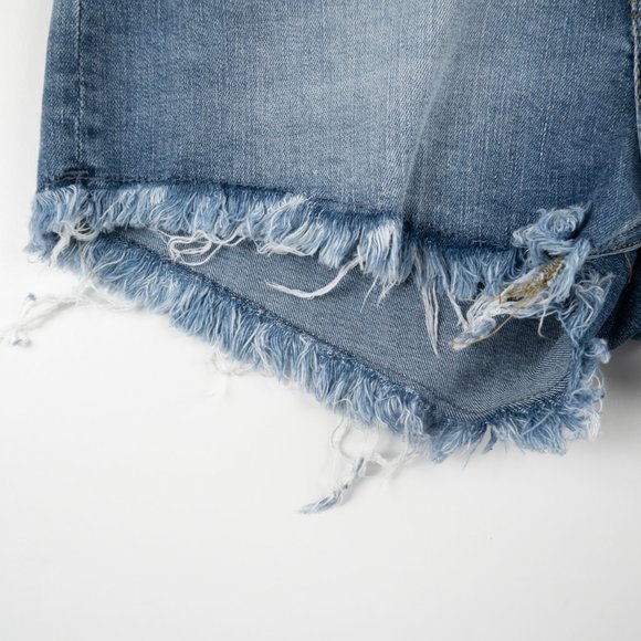 H&M high rise denim cutoff jean shorts size 6 - Picture 6 of 7